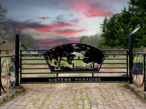 Sunset with ranch gate
