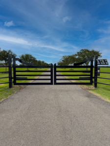 Custom barn style double swing gate