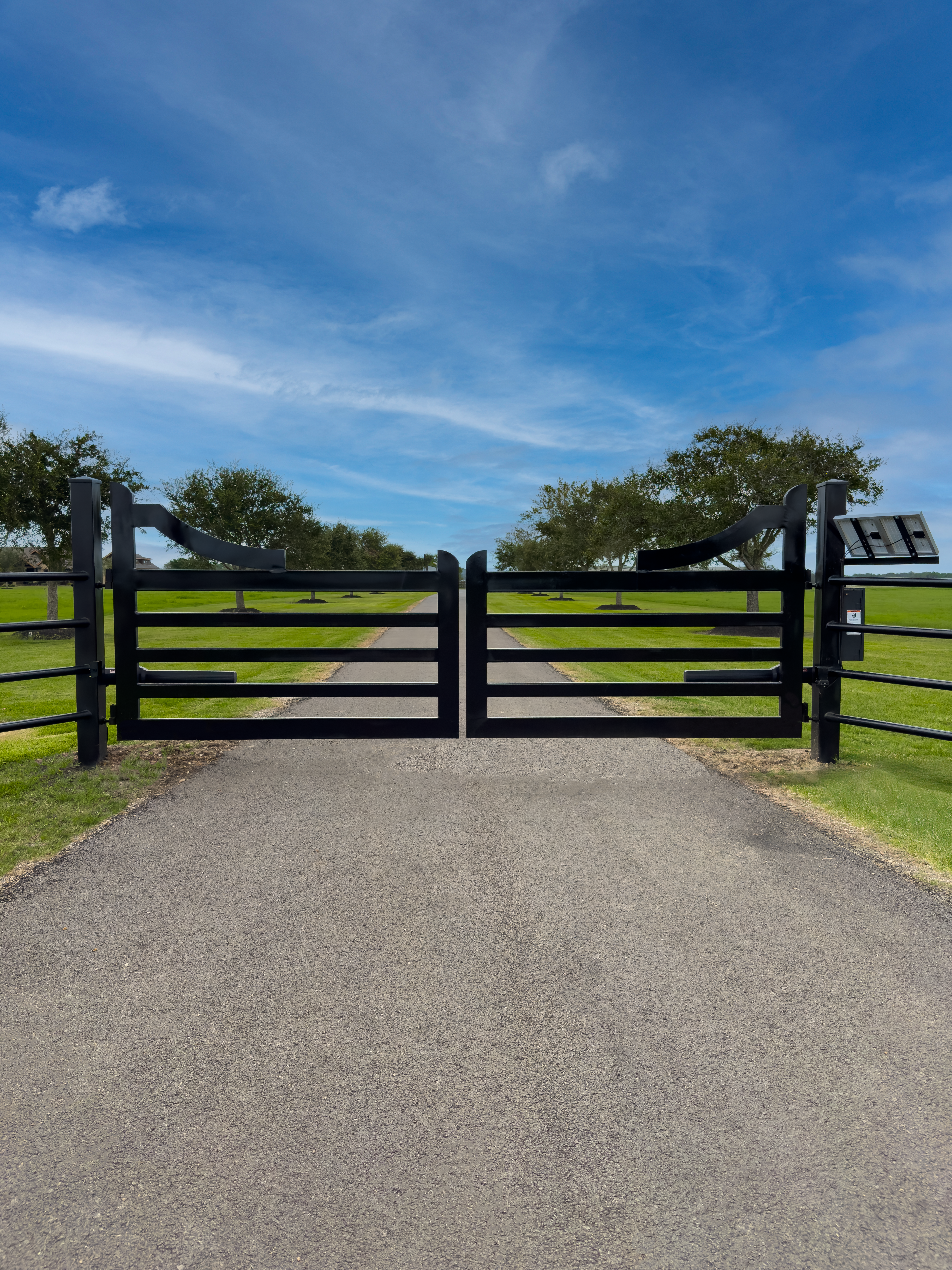 Custom barn style double swing gate